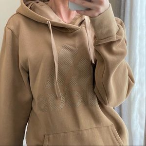 Adidas light brown jacket hoodie size small